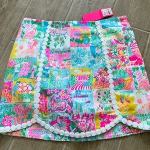 NWT Lilly Pulitzer Patty skort size 6. Print: pop up Lilly state of mind.